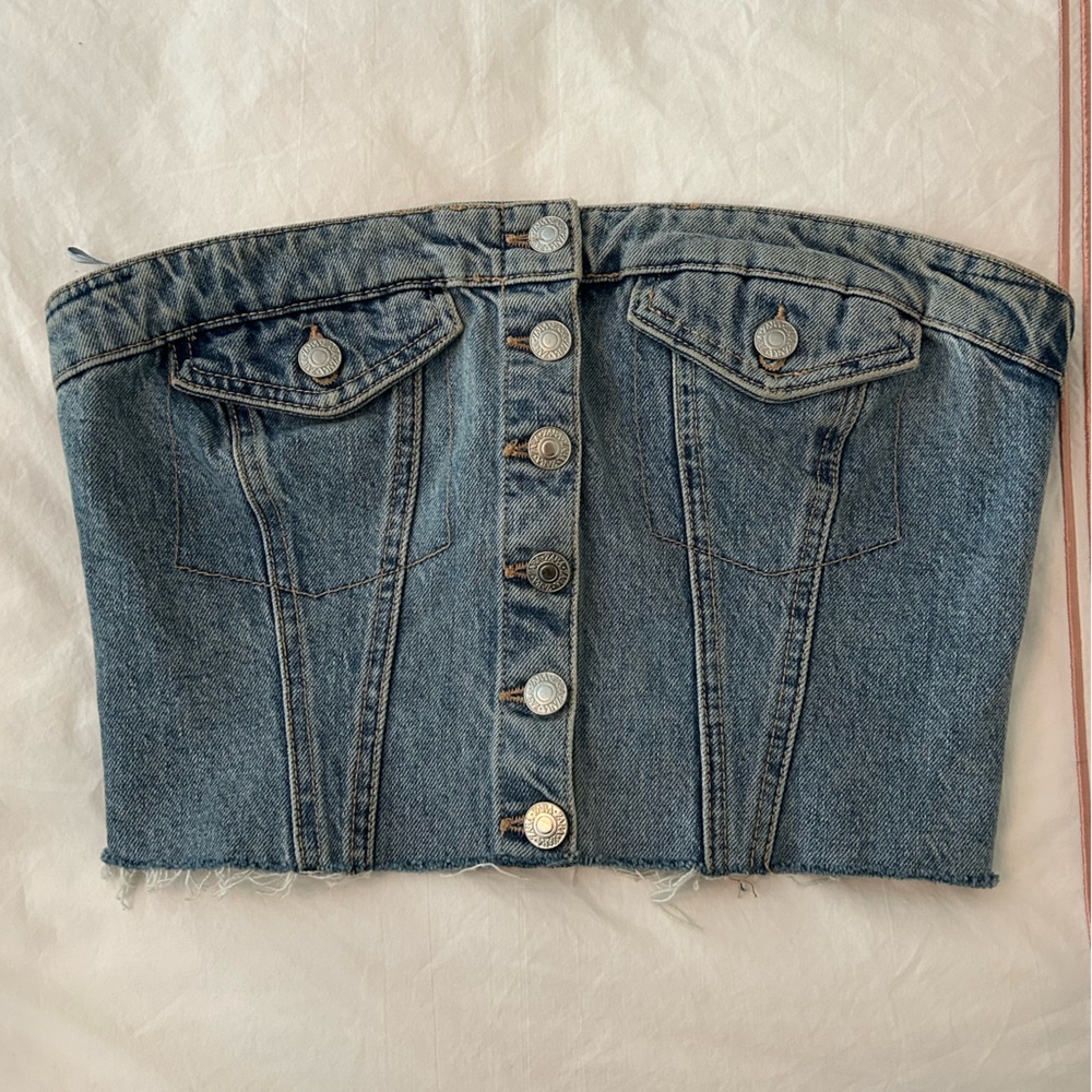 Zara Denim Corset Top